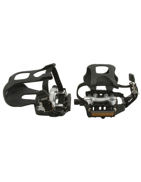 Alloy Pedals W/Toe Clips 9/16 Black.